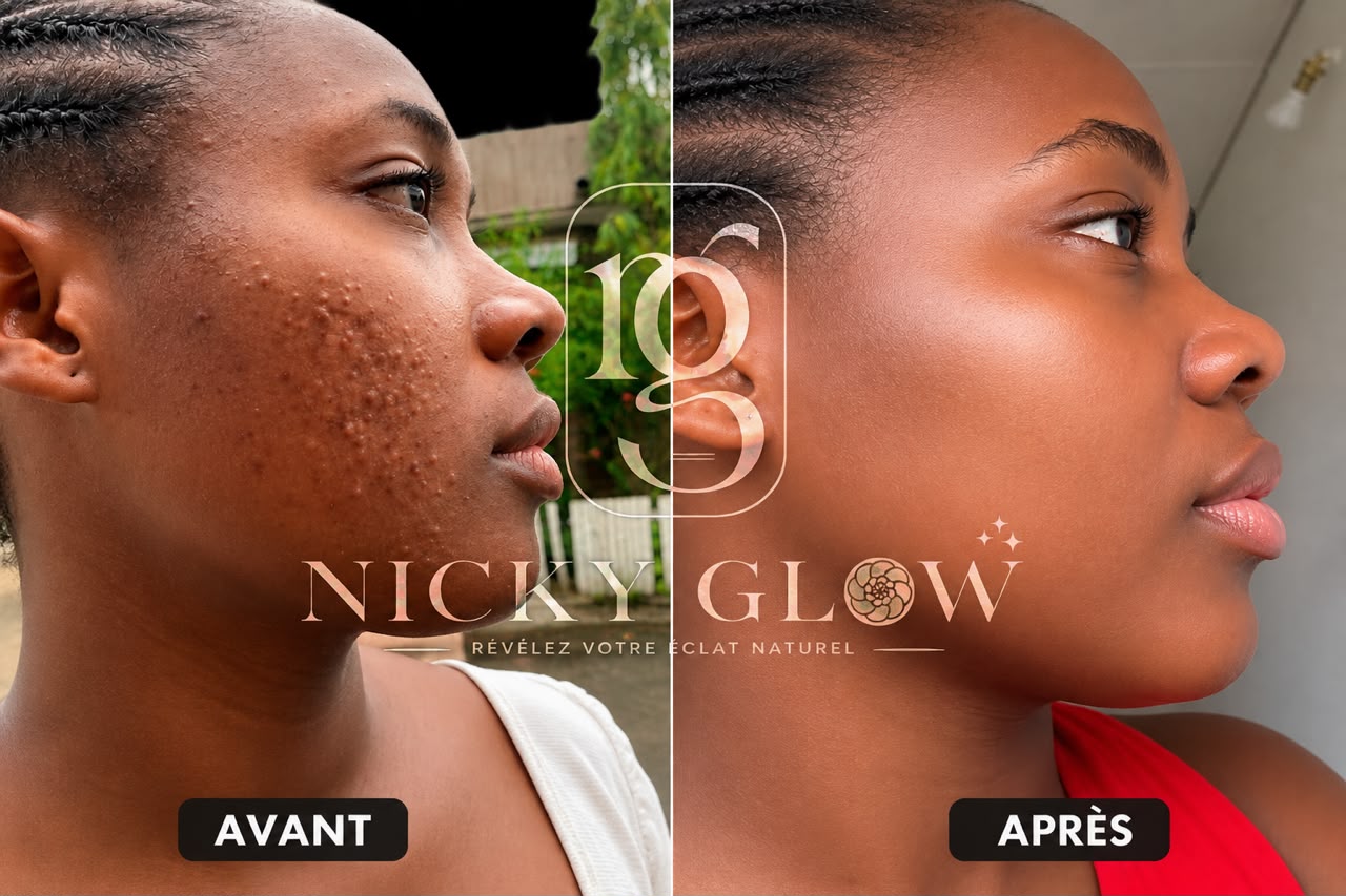 Avant / Après — transformation peau avec Nicky Glow